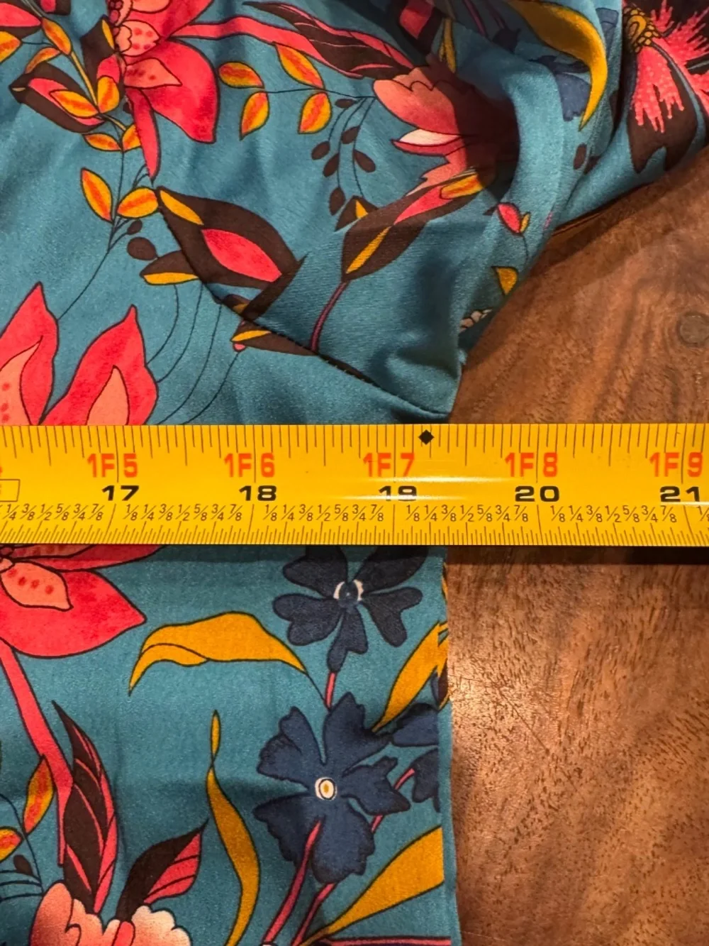 Ann Taylor Loft Satin Pajama Top-Floral-Teal Blue/Pink-Size Small
